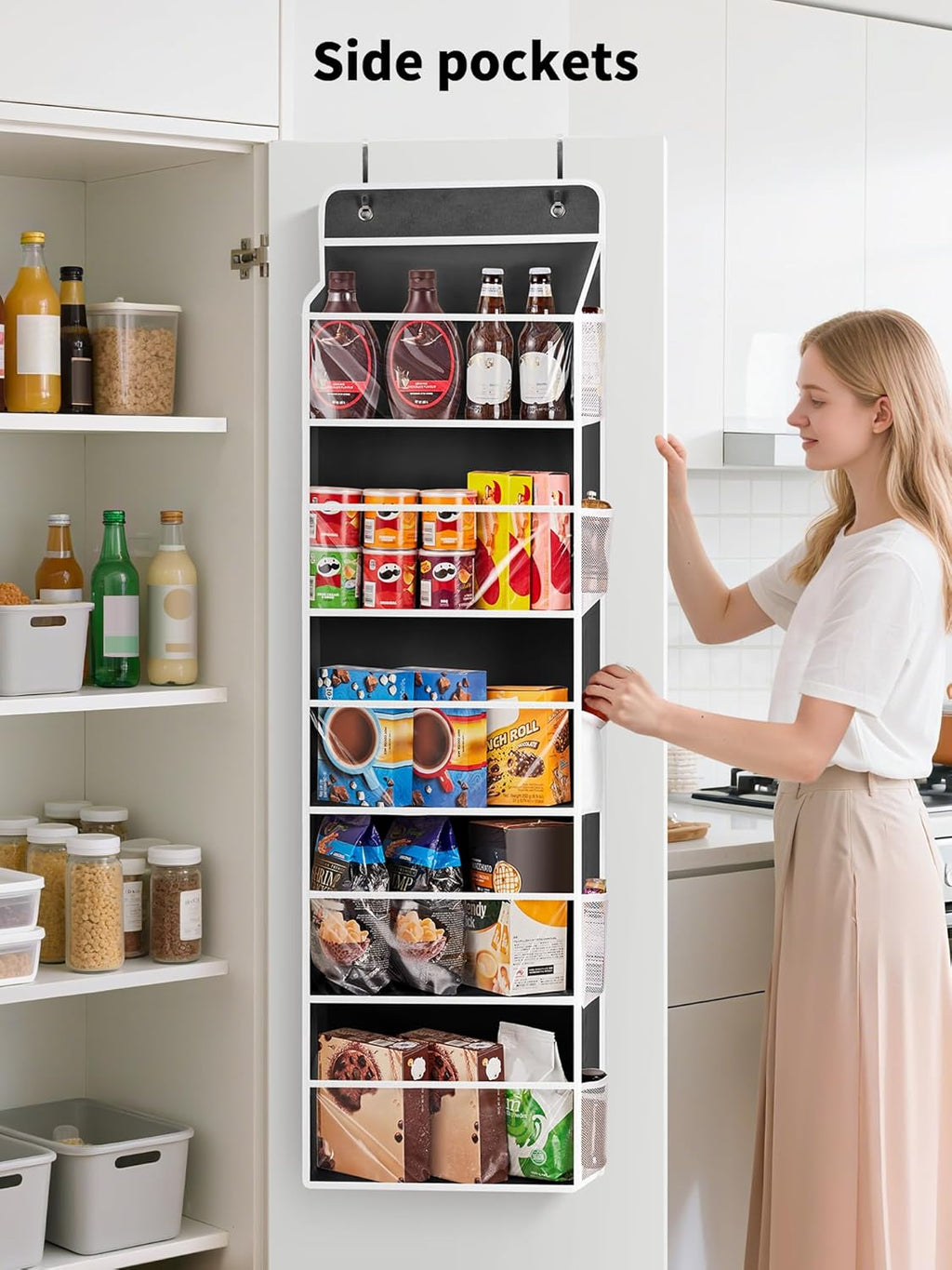 JARLINK 2 Pack Toy Stuffed Animal Storage, Over The Door Organizer W/Clear View Windows, 44lb Load, Baby Toy Storage Organizer for Nursery, Kid Bedroom, Newborn Baby Essentials (Black)