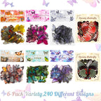 COMNICO 240PCS Butterfly Stickers, PET Waterproof Transparent Colorful Decals - Image 2