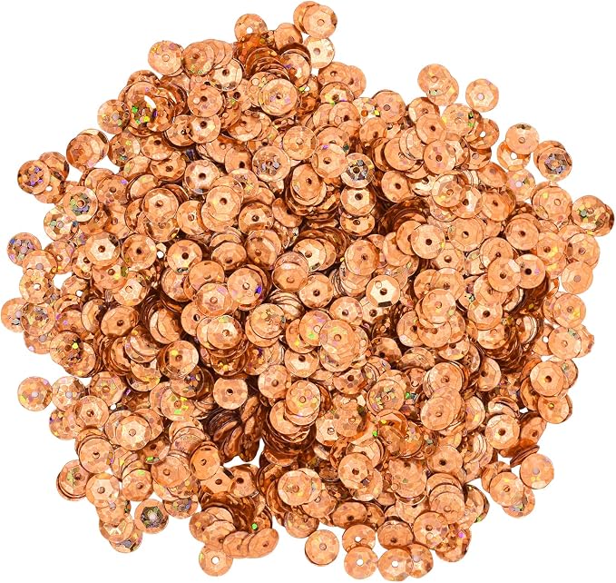 Mandala Crafts 20000 Holographic Rose Gold Sequins - Image 2