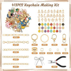 BESARME 413PCS Charms Lip Gloss Keychain Making Kit DIY Keychains Including Key - Image 2