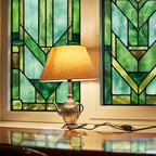 Original Hand Drawn Faux Stained Glass Window Film, Double-Sided Privacy Static by ChicSkin
