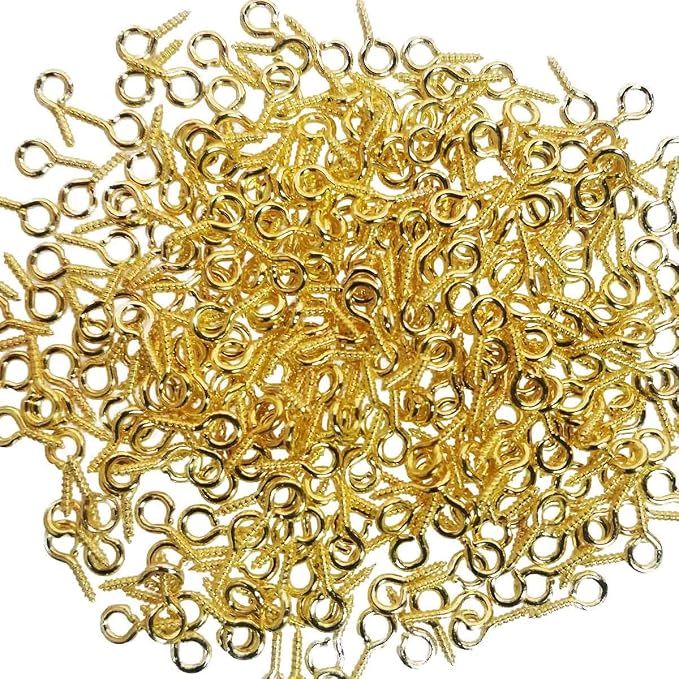 300PCS Mini Screw Eye Pin Pegs, 10 x 5mm Hooks, Self Tapping Screws - Image 2