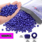 1000Pcs Pony Beads Bracelet 9mm Bronze Blue Plastic Barrel Pony Beads - Image 2