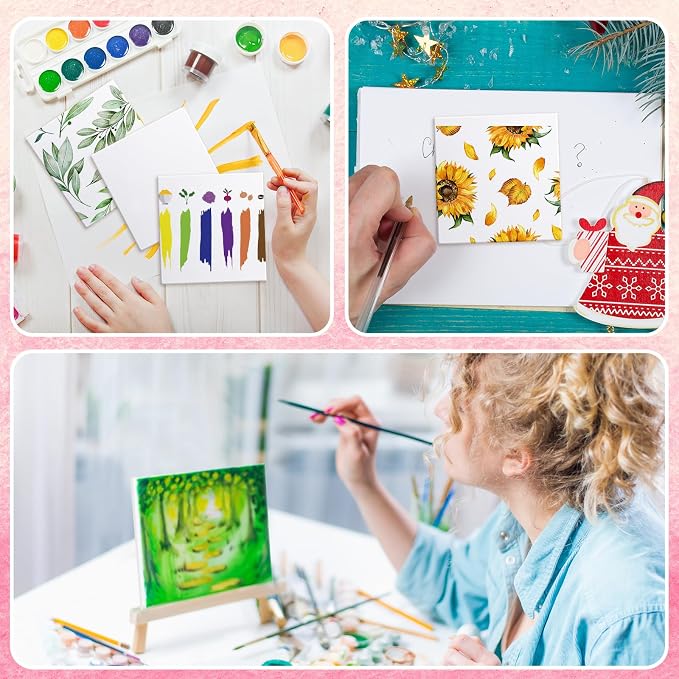 Moinchore 100 Pcs 4 x 4 Inch Mini Painting Canvas Panels Art Painting Canvases - Image 4