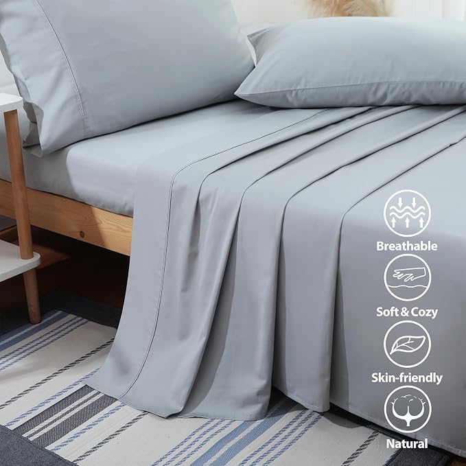 Flat Sheet Only 2 Pack, Queen Size 400 Thread Count 100% Egyptian Cotton Flat - Image 3