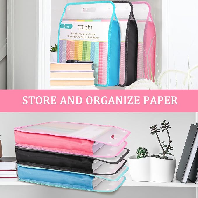 Caydo 3 Pack Scrapbook Paper Storage, Vinyl Paper - Image 8