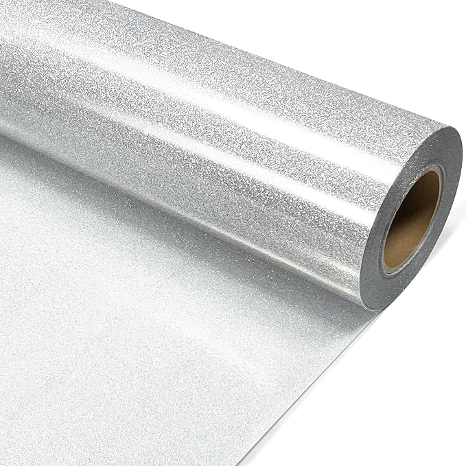 Silver Glitter Heat Transfer Vinyl 12" x 8 ft HTV by MerryMade