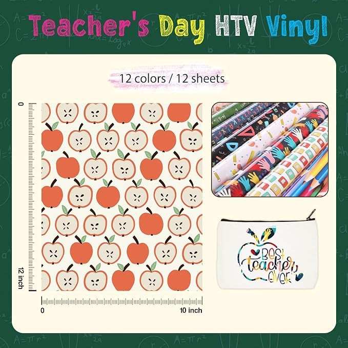 Tintnut School Theme Heat Transfer Vinyl, easy cut & weed, stretch washable - Image 2