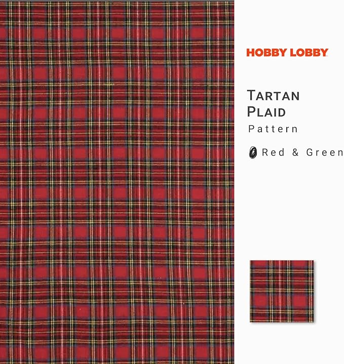 Hobby Lobby Tartan Plaid Flannel Fabric, 1 Yard | Precut Fabric - Image 2