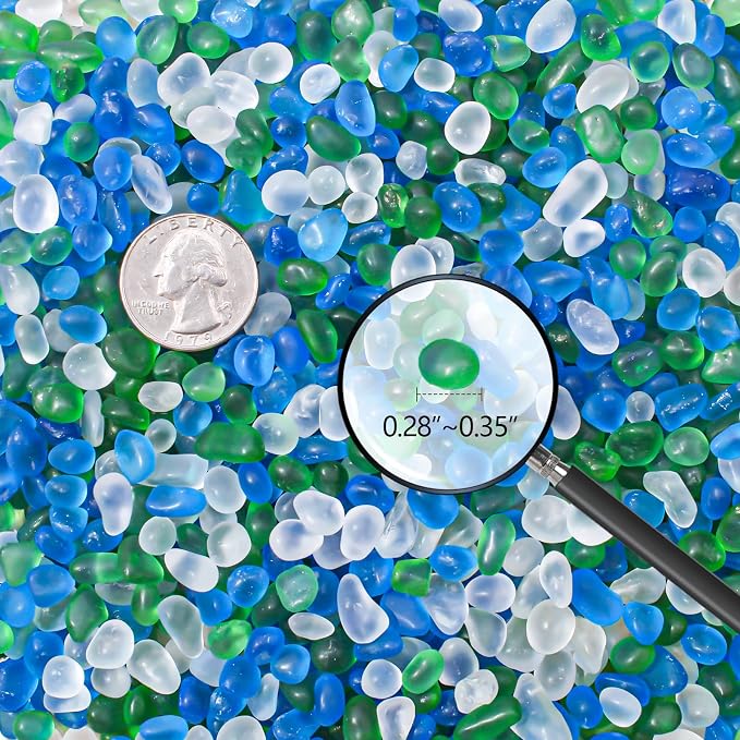 Keedolla 0.9 Lb Betta Fish Bowl Rocks Blue Green Mixed Gemstone Vase Fillers - Image 4
