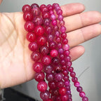 45pcs Smooth Natural Red Agate Beads，8mm Dragon Vein Gemstone Round Loose Stone - Image 3