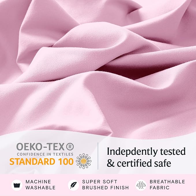LuxClub 3 PC Twin Sheet Set, Deep Pockets Wrinkle Free Cooling Bed Sheets Hotel - Image 5
