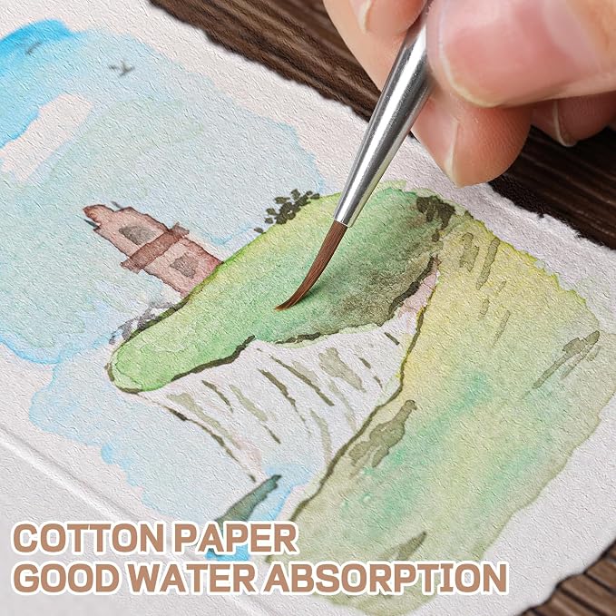 25 Sheets Watercolor Paper 3.5 x 2, 300 GSM Deckled Edge Paper Rough/Textured - Image 4