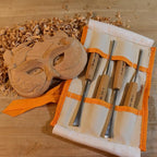 Hand-Sharpened Wood Carving Tools Set of 4 Fishtail Chisels and Gouges - Image 8