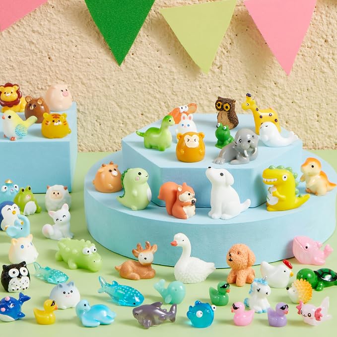 JOYIN 50 Pcs Mini Resin Animals Figures, Mix Resin Animals Figurines - Image 6