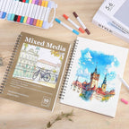4 Pack Mixed Media Sketchbook, 9x12 inches Drawing Paper Sketch Book, - Image 7