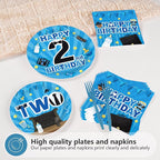 96Pcs Boss 2nd Birthday Party Decoration Baby Boy Second Birthday Plates and - Image 4