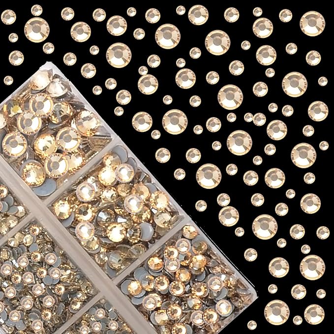 4000Pcs Mixed Size Hot Fix Round Crystals Gems Glass Stones Hotfix Flat Back - Image 2
