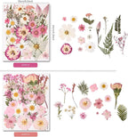 80PCS Pink Pressed Dried Flowers Dry Leaves - Image 2