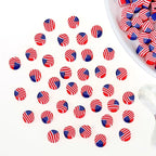 100pcs 4th of July Independence Day American Flag Polymer Clay Spacer Beads by LUBINGSHINE