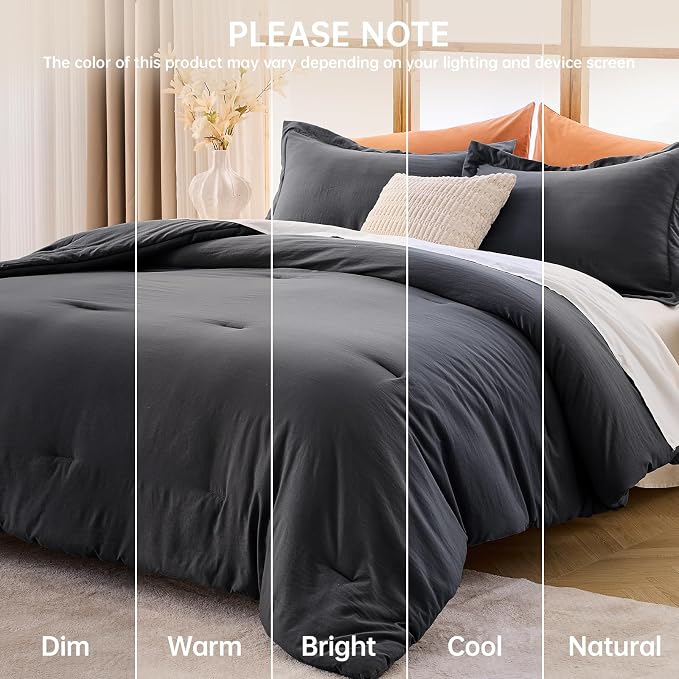 MUXHOMO King Size Comforter Set, All Season Ultra Soft Down Alternative Bedding - Image 9