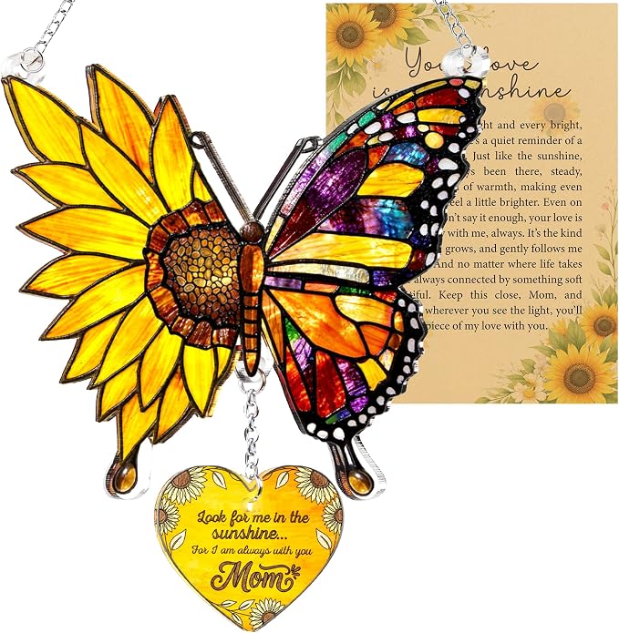 Butterfly Mom Memorial Suncatcher Ornament, Butterfly Gifts by BobbyCreativity