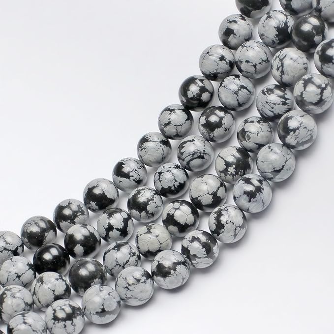 MJDCB Snowflake Obsidian Beads Round Natural Stone Beads - Image 7