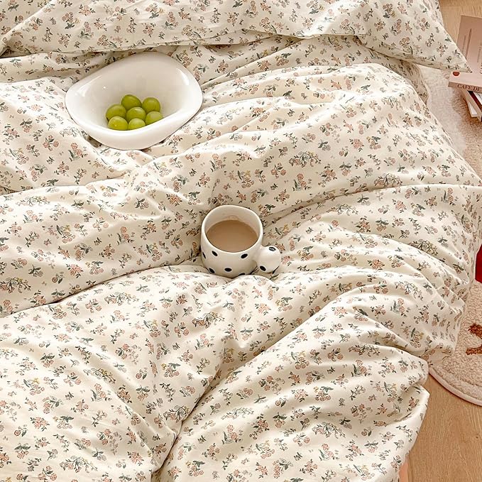 mixinni Boho Floral Girls Duvet Cover Set Twin XL Size Soft Cotton Comforter - Image 5