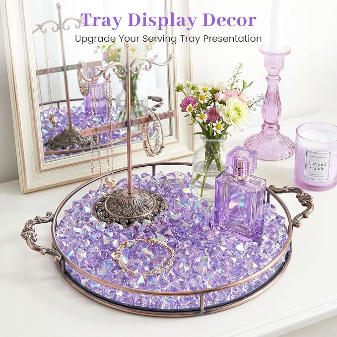DomeStar 150PCS Purple Fake Ice, Fake Diamonds Sparkling Plastic Gems Vase - Image 5