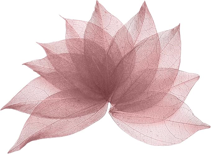 uxcell 100 Pcs Dark Pink Skeleton Leaves by uxcell