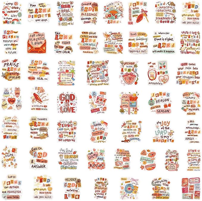 50 PCS Bible Verse Stickers for Scrapbooking Journaling Junk Journal Scrapbook - Image 2