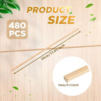 Menkxi 480 Pcs Balsa Wood Sticks 1/8 x 1/8 x 12 Inch Wood Strips Hardwood - Image 2
