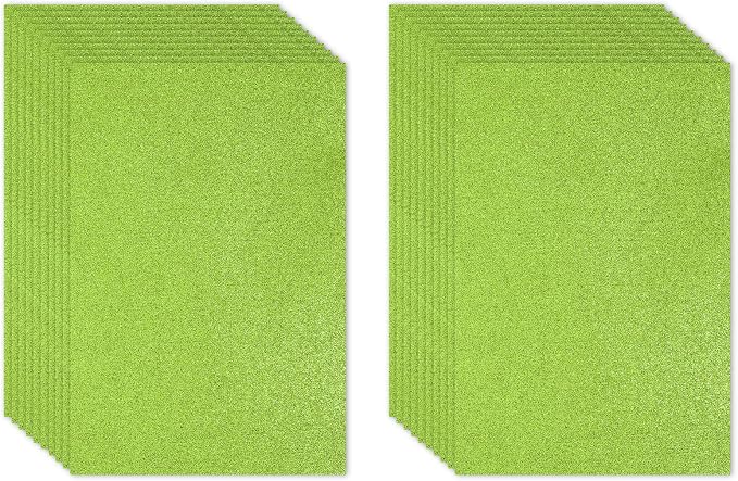 PATIKIL Light Green Shiny EVA Glitter Foam Sheet 11 x 8 Inch 2mm Thick Sparkle by PATIKIL