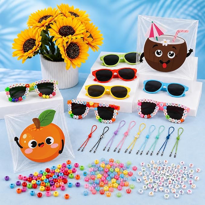 Cinrobiye 24 Set DIY Sunglasses Kit, Color Your Own Sunglasses Craft Activity - Image 3