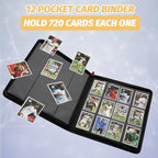 12 Pocket Ringless Side Loading Trading Card Binder, 720 Cards PU Fixed Page - Image 6