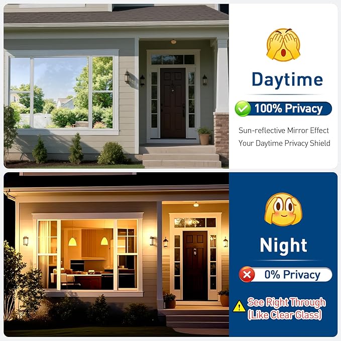 Coavas Window Privacy Film Daytime See Out Not in, 83% UV Blocking Heat Control - Image 4