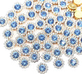 12mm 150pcs Crystal Sky Blue Sew on Rhinestones, Crystals Glass Gems by Unknown