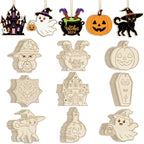 36PCS Wooden Halloween Ornaments to Paint Fall Decorations Crafts by Sophena