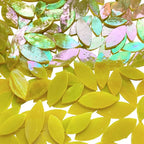120 Pcs Iridescent Yellow Petal Mosaic Tiles, Hand cut Stained Glass Petals - Image 4
