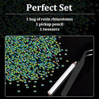 5000pcs 2mm Resin Rhinestones Bulk, Emerald Black AB Flatback Round Jelly - Image 6