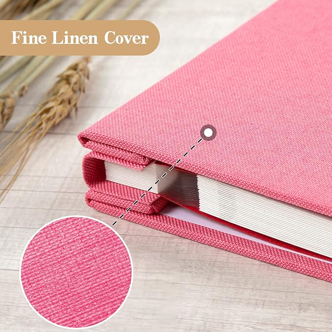 potricher Large Photo Album Self Adhesive 4x6 5x7 8x10 Pictures Linen Cover 40 - Image 5