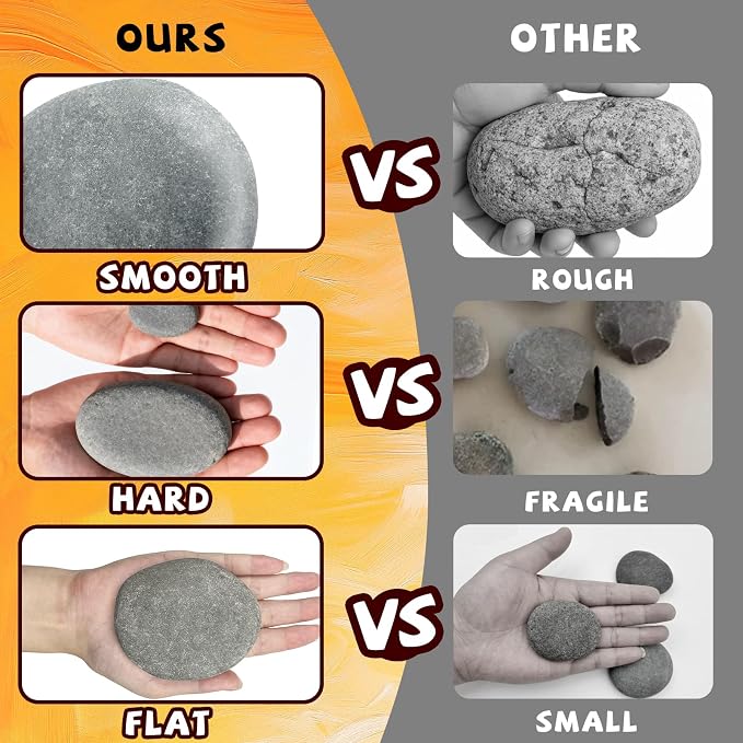 Reeplan 30PCS Large Rocks for Painting, 3-4 Inches Natural Flat River Rocks for - Image 4