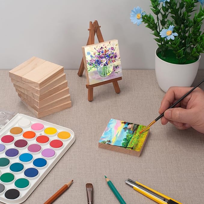3″ X 3″ Wood Squares Wooden Blocks - Image 4