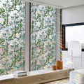 Retro Flowers Window Privacy Film, Magnolia Stained Glass Decorative Window Film by Unknown