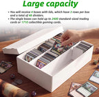 Calenzana 2400-Count Trading Cardboard Card Storage Boxes 4 Pack, 3 Row White - Image 4