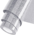 Silver Glitter HTV Heat Transfer Vinyl Roll 12inch x 20 ft by WOOGLITTER