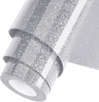 Silver Glitter HTV Heat Transfer Vinyl Roll 12inch x 20 ft by WOOGLITTER