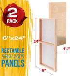 U.S. Art Supply 6" x 24" Unfinished Cradled Wood Panels - Image 2