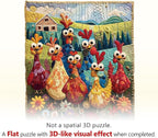Chicken Puzzles Funny Hen Rooster Rainbow Farm Animals Puzzle Adults Gifts - Image 9