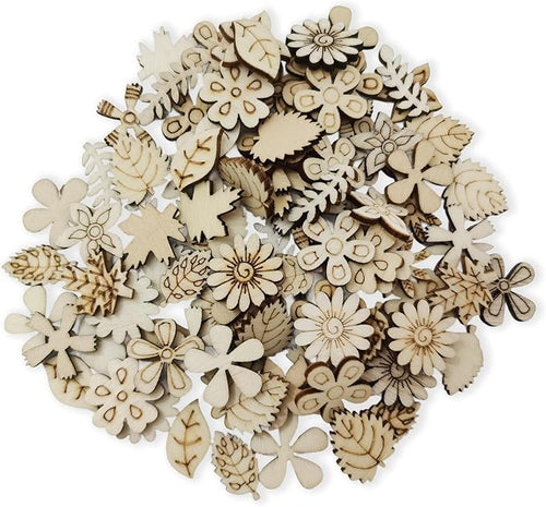 100 Pcs Unfinished Wooden Cutouts by Unknown